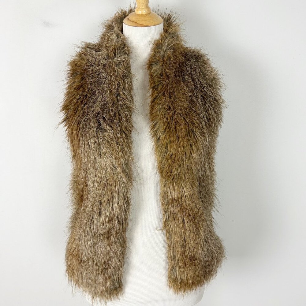 Vince Camuto Brown Faux Fur Vest Luxe Maximalist Size XS Women's